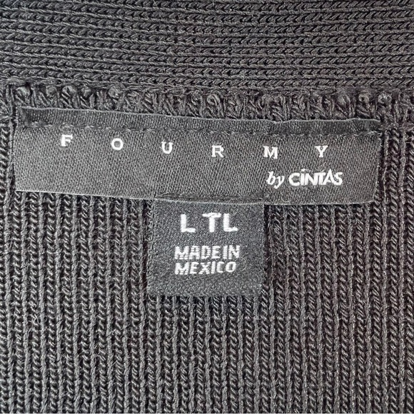 NEW Fourmy Black White Open Cardigan Sweater Size Large Tall - Picture 4 of 4